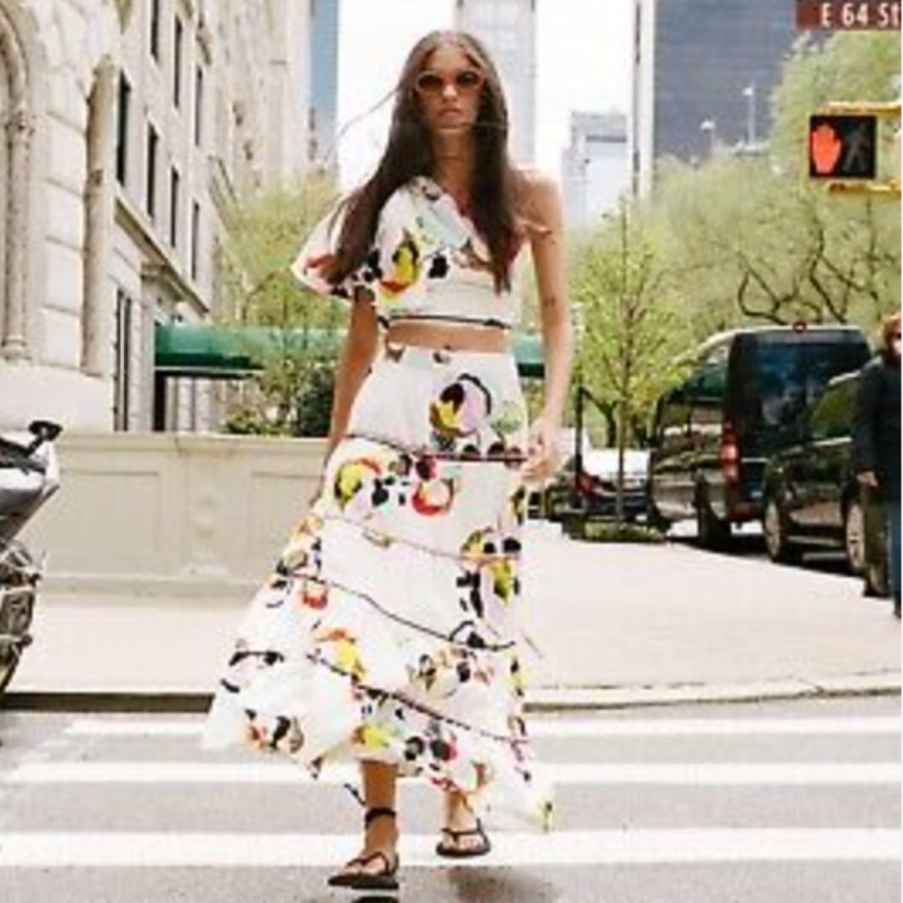 ZARA Floral Print Skirt Set || Made in Morocco